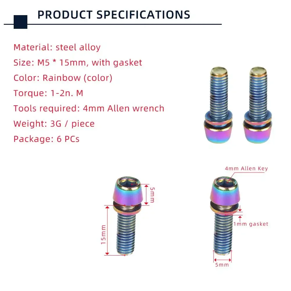 TANKE 6 pièces M5 * 18 15mm bo - Mountain Biking Water Bottle avis et prix